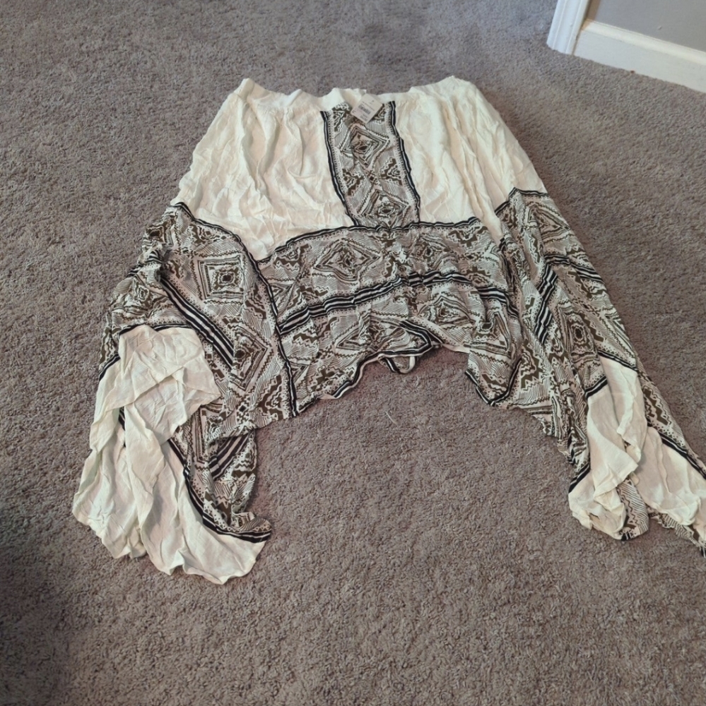 Cato skirt white with brown design XL